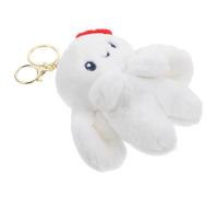 GALPADA Creative Cartoon Plush Bunny Keychain Coin Purse, Decorative Mini Change Purse for Bag Or Car Key, White Colour, for Parties and Shopping