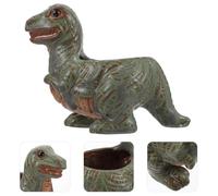GALPADA Creative Ceramic Dinosaur Flowerpot Planter for Home Decor Succulent Pot with Fine Workmanship Small Green Dinosaur Shaped Planter for Cacti and Indoor Plants