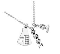 GALPADA Creative Microscope Necklace with Alloy Clavicle Chain Chemistry Teacher Dna Pendant Jewelry for Biology Enthusiasts Lightweight Neck Accessory