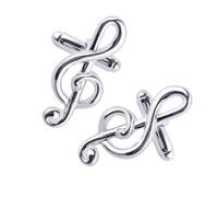 GALPADA Creative Musical Note Sleeve Cufflinks for Men, Alloy Shirt Cuff Buttons Silver Finish, Easy to Use Sleeve Decoration as Graduation Gifts for Valentine's Day or Marriage