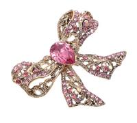 GALPADA Creative Pink Bow Brooch Pin for Clothes, Alloy Material Wear Resistance and Break Resistance, for Daily Life and Performance Accessories