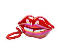 GALPADA Creative Red Lip Telephone Ornament Unique Vivid Red Lip Shape Smooth Surface Decorative Landline Phone for Home Office Housewarming and Holidays