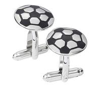 GALPADA Creative Silver Football Cufflinks for Men, Copper Material, Aesthetical and Practical Sleeve Nails for Business Occasion, 1 Pair Football Accessories