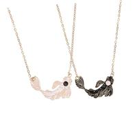 GALPADA Creative Tai Chi Koi Fish Couple Necklaces Alloy Matching Friendship Jewelry for Women and Men Non-fading Black and White Pendant Charms