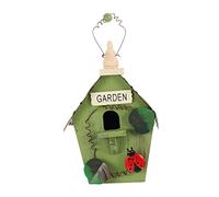 GALPADA Creative Wooden Hanging Bird Nest House with Green Roof Eco Friendly Garden Ornament for Small Birds Outdoor Balcony Decoration and Protective Shelter