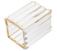 GALPADA Crystal Desktop Makeup Brush Holder Pen Container Cosmetic Organizer with Large Capacity for Lipstick Toothbrush and Toiletries Gold Storage Bucket for Vanity Table
