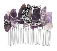 GALPADA Crystal Moon Star Hair Comb Accessories Natural Crystal Handcrafted for Wedding and Party Women Headdress