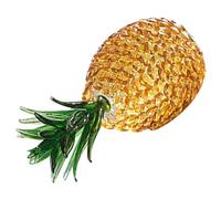 GALPADA Crystal Pineapple Ornament Medium Yellow Crystal Fruit Sculpture Decorative Artificial Pineapple Figurine for Home Office Living Party Supplies and Table Decor