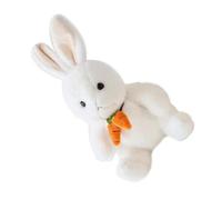 GALPADA Cute Carrot Rabbit Doll Plush Decorative Furry Bunny Plaything Soft Stuffed Animal for Adults Buddy for Home Car Sofa Gift and Party Decoration White