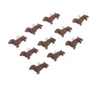 GALPADA Dachshund Beads Pendants Puppy Charms Small 10pcs Cute Resin Versatile Accessories for Making Brown Metal Dog DIY Jewelry Gift Favors Bracelets Necklaces