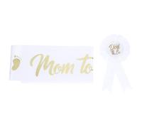 GALPADA Dad to Be Badge Pin and Mommy to Be Satin Sash for Shower Decoration, Eye-catching Tinplate Badge with Delicate Appearance, for Special Occasions and Shower Photo Props
