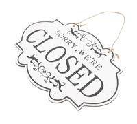 GALPADA Delicate 2-sided Wooden Open Closed Sign Wear-resistant Business Status Display White Hanging Closed Sign for Business Places Store Supply