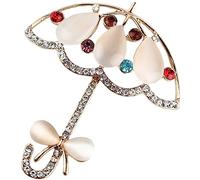 GALPADA Delicate Alloy Umbrella Brooch Pin with Rainbow Rhinestones for Women, Not Easy to Fade and Safe for Clothes, for Daily Wearing and Scarves Decoration Random Color