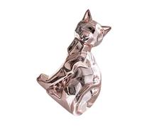 GALPADA Delicate Ceramic Fox Figurine with Adorable Appearance Design, Small Animal Statue for Desk and Tea Pet Decor, Unique Abstract Tabletop Home Decoration Accent