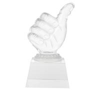 GALPADA Delicate Hand Shaped Crystal Trophy Award for Prizes Premium Transparent Trophy Decor for Festivals Parties Home Garden Decorations for Campus Activities Unique Displays
