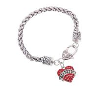GALPADA Delicate Heart Charm Bracelet with Red Wear-resistant Friendship Jewelry for Women Graduation Elegant Wristband for Mothers Daughters Bridesmaids