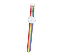 GALPADA Delicate Watch Watches Fashion Watch Nylon Watch Band Watch Straps Gay Pride Watch Pride Fob Watch Minimalist Watch Rainbow Band Watch Decor Wrist Watch Neutral Case Woman