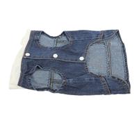 GALPADA Denim Pet Vest Protects Pets after Hair Cut with White Knitted Hat Easy to Put and Take Retro Jeans Style Dog for Dogs and Cats Suitable for Spring, Summer, Autumn