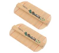 GALPADA Dense Bamboo Lice Comb 2pcs Set Double-sided Portable Hair Comb for Dandruff Removal and Hair Care Tool Suitable for Adults and Children at Home Random Style
