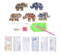 GALPADA DIY Beads Painting Keychain Elephant Shaped Pendant Creative Acrylic Craft Kit for Practical Skills Development Bag Charm Jewelry Accessories