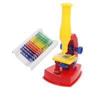 GALPADA DIY Educational Microscope for Angle and LED Light Science Experiment Tool with Prepared Specimens Portable Optical Plaything for Boys and Learning