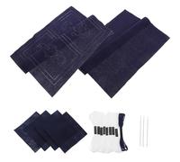 GALPADA DIY Sashiko Coasters Kit for Beginners, Fabric Material with Essential Tools, Blue Colour, Focus Enhancer Feature, for Crafting and Hand Sewing Projects