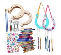 GALPADA DIY Wooden Wind Chime Kit with Unique Horseshoe Design Rustic Wedding Supplies for Birthday and Anniversary Decorations Natural Wood Craft for Garden and Home Hanging Decor