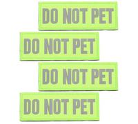 GALPADA Do Not Pet Reflective Service Dog Patches 4Pcs - Safety Harness Cloth Tags for Dogs, Green Warning Decals for Service Vest, Pet Accessories for Outdoor Use