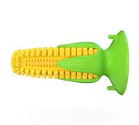 GALPADA Dog Chew Corn Tpr Teeth Cleaning Toothbrush with Suction Cup Yellow for Teething, Weight Management, Medium Dogs and Aggressive Chewers