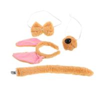 GALPADA Dog Ears Headband with Plush Nose Bow Tie and Tail Soft Comfortable Puppy Costume Accessories for Adults Lightweight Cartoon Animal Cosplay for Halloween Birthday Party