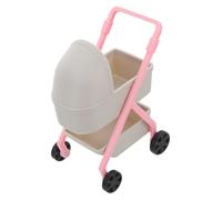 GALPADA Dollhouse Stroller High Simulation Pushchair for Pretend Play Plastic Dollhouse Decoration Accessory in Grey Creative Roleplay Prop for Collectors