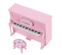 GALPADA Dollhouse Upright Piano with Stool Elegant Realistic Design Mini Piano for Tiny Musical Instrument Model for Fairy Garden Pretend Play and Home Decoration