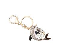 GALPADA Dolphin Keychain Diamond Decorations Rhinestone Jewelry Car Keys Keychain Dolphin Keyring Rhinestone Purse Charms Diamond Key Pendant Metal Ornament Bags