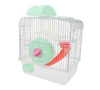 GALPADA Double-layer Hamster Cage with Castle Design, Small Pet Hideout and Play Villa, Green 23x17x33cm Suitable for Hamsters and Chinchillas
