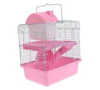 GALPADA Double Layer Hamster Nest Villa Small Animal Cage with Spacious Hideout Portable Lightweight Pet House for Hamsters Squirrels Chinchillas and Guinea Pigs Soft Pink Small Pet