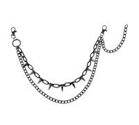 GALPADA Double Layered Metal Pants Chain with Rivet Details for Men and Women, Versatile Accessory Featuring Gothic and Punk Style, for Street Fashion and Dark Aesthetic Looks