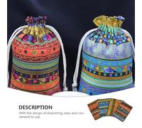 GALPADA Drawstring Candy Bags in Assorted Colours 4pcs Ethnic Style Cotton Material with Workmanship and Easy to Use Design Color for Creating A Festive Atmosphere