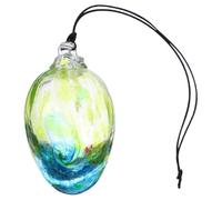 GALPADA Easter Egg Decorations: 9.5cm Hollow Lightweight Stained Glass Window Hangings VS Heavy Glass, Easter Tree Ornaments Suncatcher Present for Women, Green