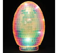 GALPADA Easter Egg Ornament with Dazzling Disco Mirror Ball Finish and Exceptional Glass Reflections, Unique Egg-shaped Spring Party Or Office Decor for Easter Table Centerpiece