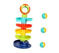 GALPADA Educational Track with Colorful Rolling Tower and Sliding Balls Montessori Sensory Plaything for Early Learning and Social Development and Safe
