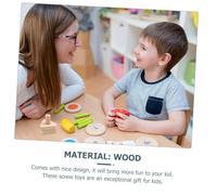 GALPADA Educational Wooden Geometrical Shapes Screw for Early Learning Montessori Puzzle with Safe Premium Fine Motor Skill Development Plaything for Boys