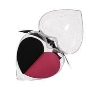 GALPADA Egg Makeup Application Heart Shape 2pcs Wet and Dry Makeup Sponge Set Plastic Material Dual Purpose Cosmetic Sponges Easy Foundation Blending