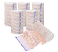 GALPADA Elastic Bandage Wrap Soft Polyester Material with Comfortable Fit 6 Rolls Self Adhering Bandage Wrap Striped Pattern for Ankle Support and Dressing for Legs and Ankle