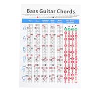 GALPADA Electric Bass Chord Practice Chart 4-string Large Size Laminated Learning Poster for Beginners Music Theory Reference