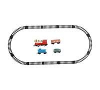 GALPADA Electric Simulation Rail Train Set for Christmas Decoration Battery-powered Educational Train with Plastic Carry Case Safe Non-horn Design for Hand-eye Coordination and Interaction