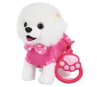 GALPADA Electric Walking Puppy for Adorable Plush Pet in Pink and White Safe Non Toxic Material Enhances Hand Eye Coordination and Imagination Parent Interactive Play