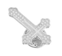 GALPADA Elegant Cross Brooch Pin for Men and Women with Zircon Stones, Brass Lapel Pin, Comfortable and Fade Resistant Suit Accessory for Special Events and Business Meetings