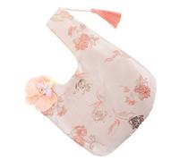 GALPADA Elegant Japanese Style Wristlet Bag for Women Featuring Embroidered Orchid Pattern and Tassels, Fabric Material with Versatile Design and Ample Space for Essentials, for Weddings