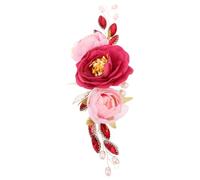 GALPADA Elegant Wedding Hair Band with Realistic Peony Artificial Flowers, Lightweight Cloth and Metal Flower Headband, for Traditional Chinese Weddings and Vintage Themed Photoshoots