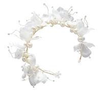 GALPADA Elegant White Pearl Wedding Headband for Women, Lightweight and Comfortable Cloth Bridal Headpiece, for Prom and Informal Receptions, Classic and Chic Hair Accessory